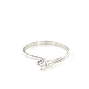 Anello solitario VALENTINO  in oro bianco e diamante da 0,10 ct